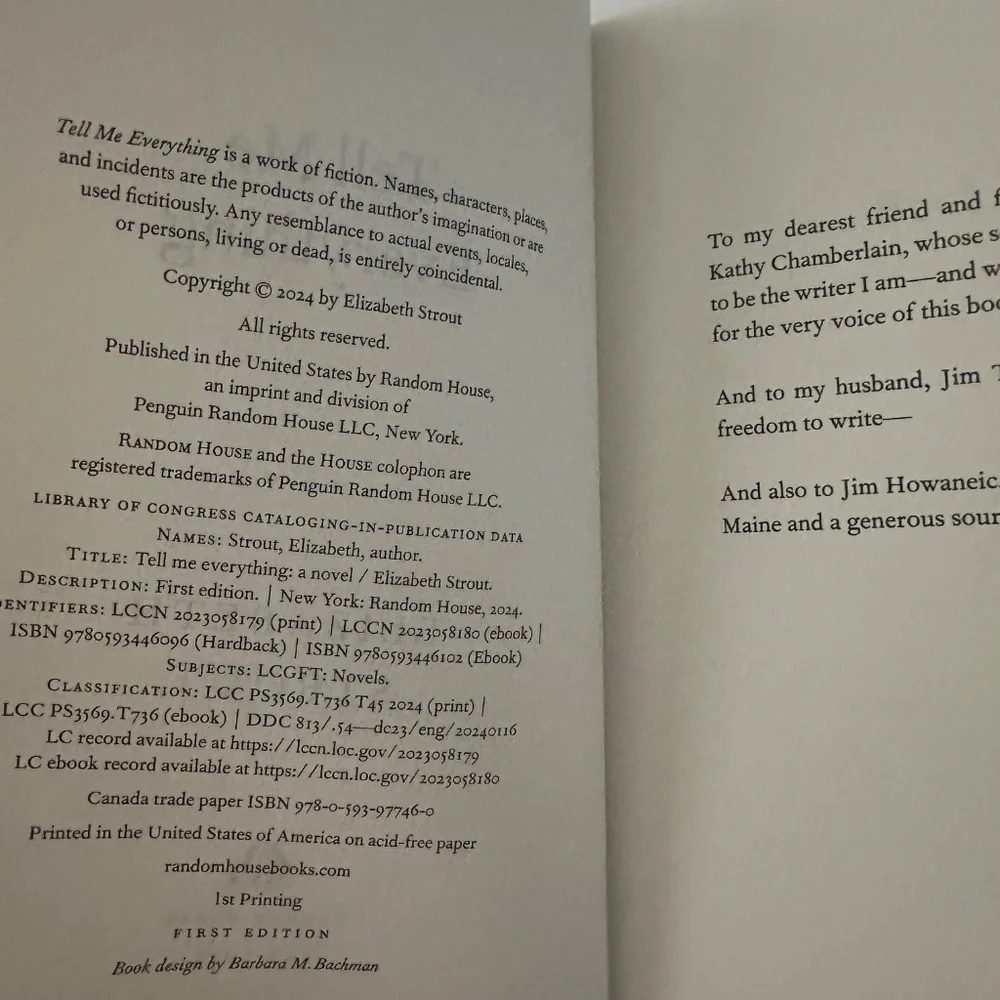 Tell Me Everything: Oprah's Book Club : A Novel Hardcover Elizabeth - Picture 2 of 3